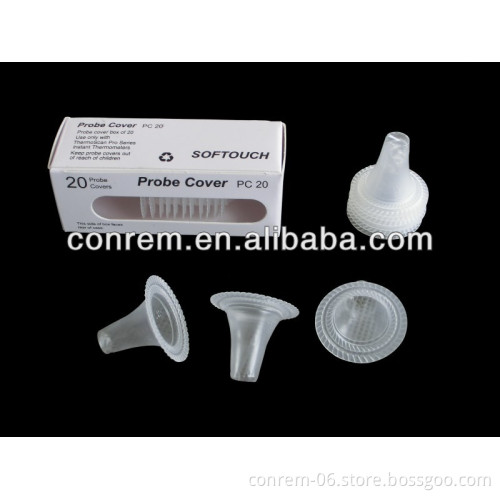 Disposable ear thermometer probe cover lens filter
